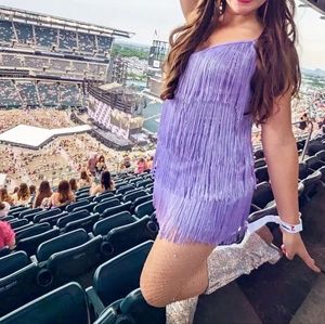 Purple fringe dress Taylor swift